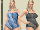 Sims 4 — Marble swimsuit by Birba32 — It will be like having a stone on your stomach, but very chic. New swimsuit with