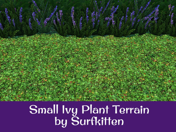 Sims 4 — Small Ivy Plant Terrain by Surfkitten — Recolored base game terrain with small ivy plants.