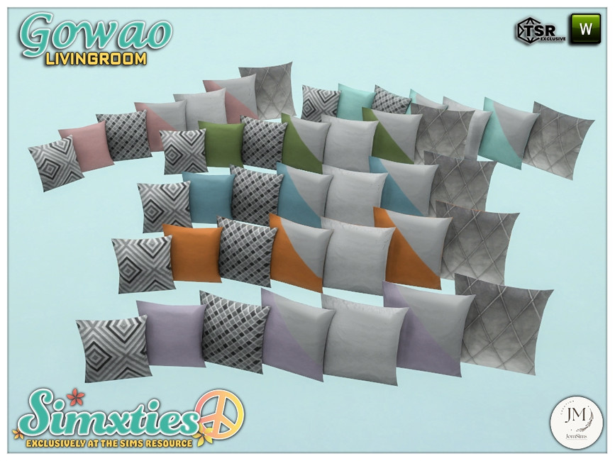 The Sims Resource Simxties Gowao living cushions sofa