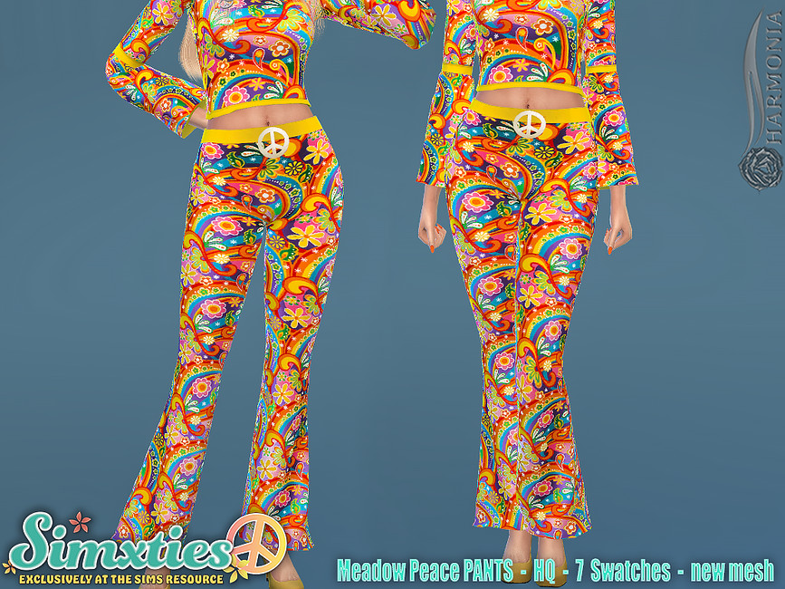 The Sims Resource - Simxties Meadow Pants