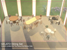 Sims 4 — GELATO Dining Set by MyricaGale — The GELATO Dining Set contains 7 items: 1 dining chair with bear shaped