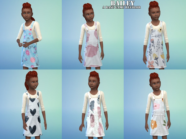 Sims 4 — bailey overalls dress by kaitlynisms — a recolor of a base game dress