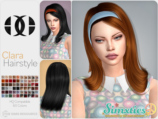 Sims 4 — Simxties - Clara Hairstyle + Headwrap Colors by DarkNighTt — Simxties - Clara Hairstyle is a long, stylish