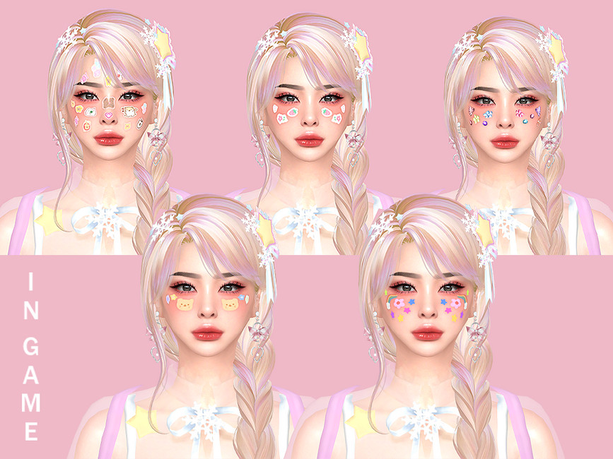 The Sims Resource Face Stickers [Blush / Facepaint] N09