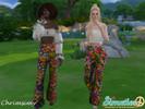 Sims 4 — Simxties Flare Pants by chrimsimy — A pair of flowery pants with bell bottoms in many colors! Hope you like it!