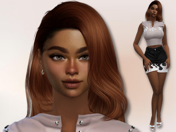 Sims 4 — Ruby Carter by maedoshi — If you want to have the same sim that shown in the picture, kindly download all the