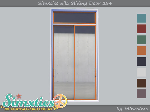 Sims 4 — Simxties Ella Sliding Door 2x4 by Mincsims — Basegame Compatible 8 swatches