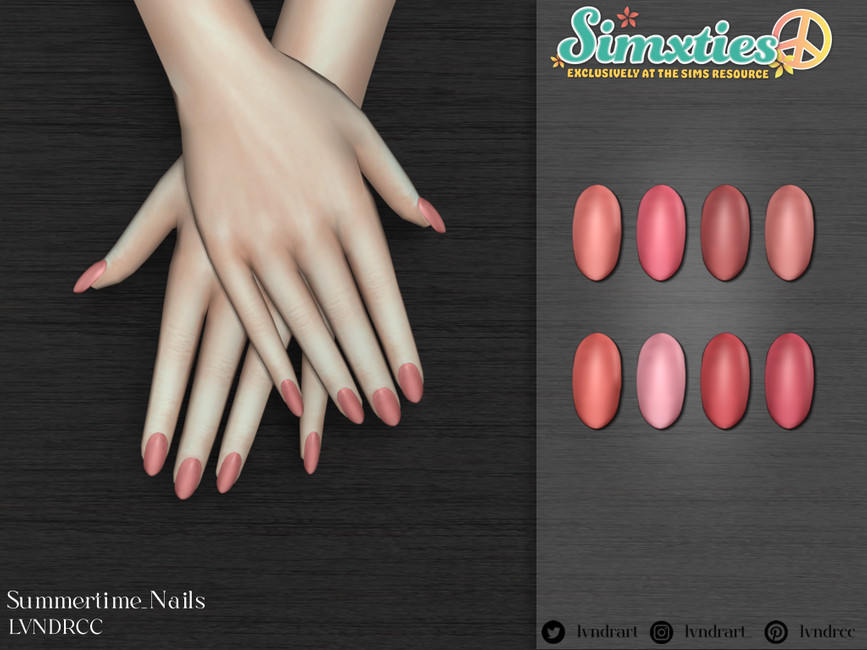 The Sims Resource SIMXTIES Summertime Nails
