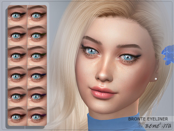 Sims 4 — Bronte Eyeliner [HQ] by Benevita — Bronte Eyeliner Makeup Category HQ 12 Swatches For Female (Teen to Elder) I