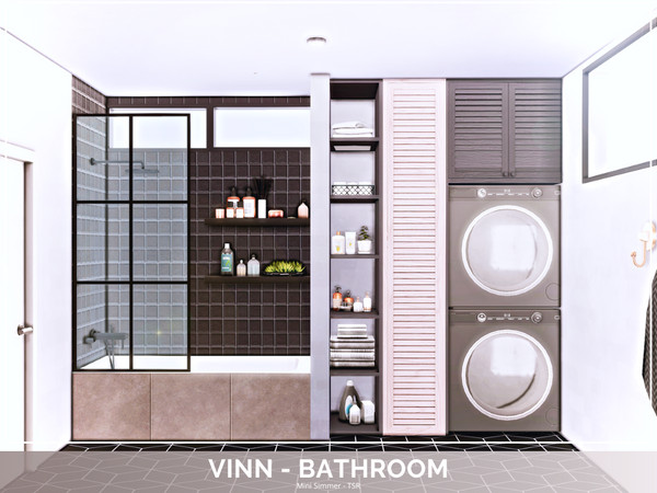 Sims 4 — Vinn Bathroom - TSR Only CC by Mini_Simmer — Room type: Bathroom Size: 4x4 Price: $8,577 Wall Height: Short