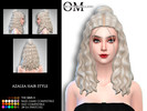 Sims 4 — Azalea Hair Style by Oscar_Montellano — All lods Hat compatible 24 ea swatches BGC