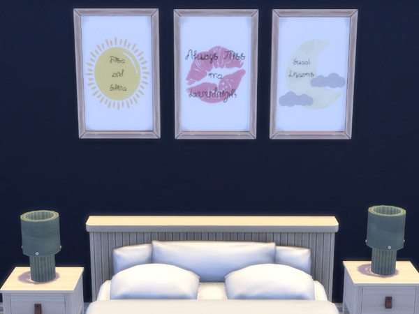 Sims 4 — Bedroom Similish Prints  by thelilplum — BGC Uses EA Frame Bedroom Similish Prints - Sleep Tight - Always Kiss