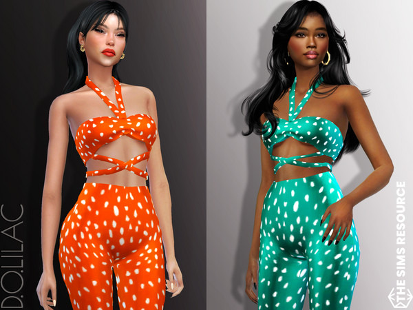 Sims 4 — Strap Detail Top [SET] DO869 by DOLilac — Custom thumbnail New Mesh 3 Colors Adult-Elder-Teen-Young Adult For