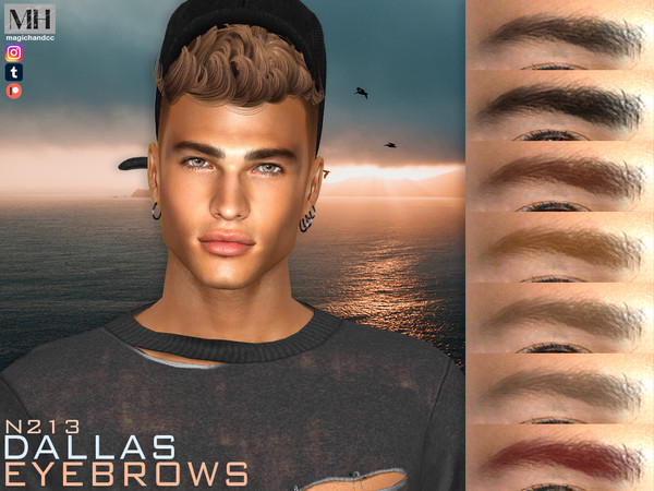 Sims 4 — [Patreon] Dallas Eyebrows N213 by MagicHand — Straight eyebrows in 13 colors - HQ Compatible. Preview - CAS
