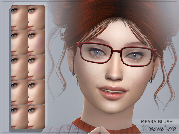 Sims 4 — Meara Blush [HQ] by Benevita — Meara Blush Makeup Category HQ 10 Swatches For Female (Teen to Elder) I hope you