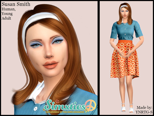 Sims 4 — Simxties - Susan Smith by YNRTG-S — All the info about the sim is in the previews. Please don't forget to check