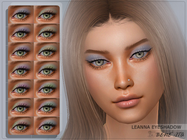 Sims 4 — Leanna Eyeshadow [HQ] by Benevita — Leanna Eyeshadow Makeup Category HQ 14 Swatches For Female (Teen to Elder) I