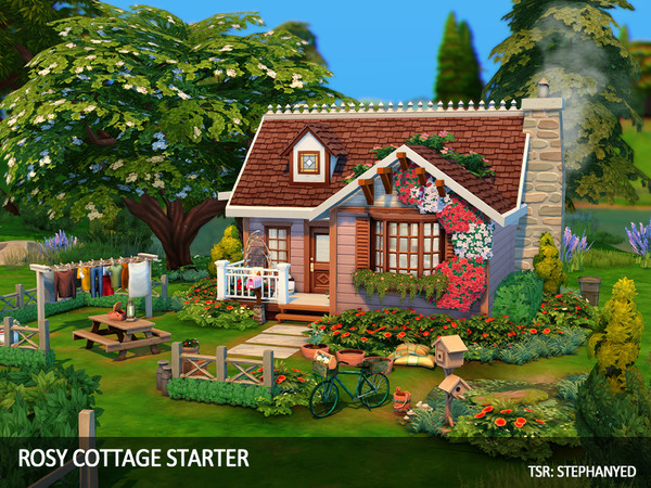 Sims 4 — Rosy Cottage Starter by stephanyed — 20x20 lot in Windenburg (Cottage Am See) Price: $18,789 Cottage starter