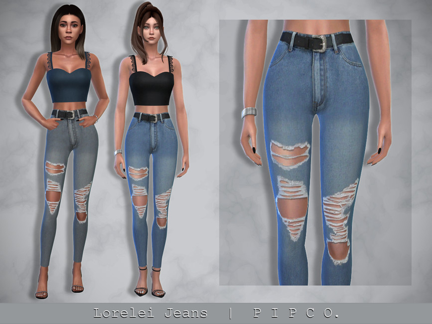 Sims 4 Ripped Jorts The Sims Resource - Lorelei Jeans (Ripped).