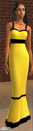 Sims 2 — Miss Conservative - Dandelion by MsPixie618 — A recolor of a Maxis GL gown. A modest, lightly textured gown for