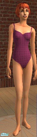 Sims 2 — Miss Conservative - Wine by MsPixie618 — A recolor of the maxis swimwear for the modest Sims in the community.