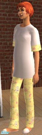 Sims 2 — Miss Conservative - Golden Rosebud by MsPixie618 — A recolor of the maxis PJ's for the more modest Sims in the