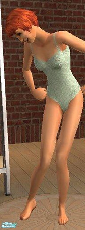 Sims 2 — Miss Conservative - Green Star by MsPixie618 — A recolor of the maxis swimwear for the modest Sims in the
