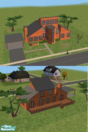 Sims 2 — Modern Rustic by katje96 — Nice, cosy 4 bedroom/2 bathroom house. There's a carport, deck and small balcony.