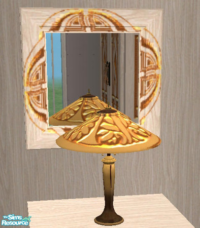 Sims 2 — Deco Decadence Gold - Mirror by Cloisonne — 