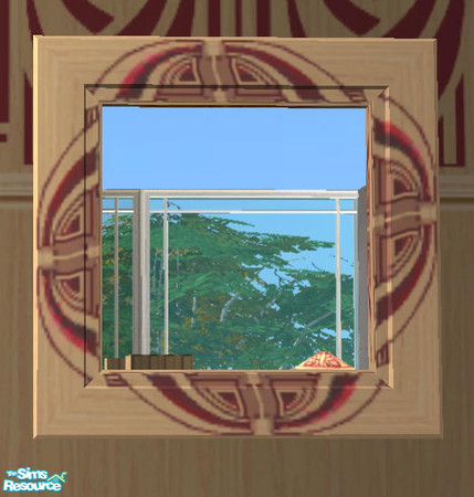 Sims 2 — Deco Decadence Burgundy - Mirror by Cloisonne — 