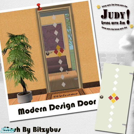 Sims 2 — Judy_BB Modern Design Door - RC10 by judyhugsnoopy — Recolor of BitzyBus "Sign Door" You must need to