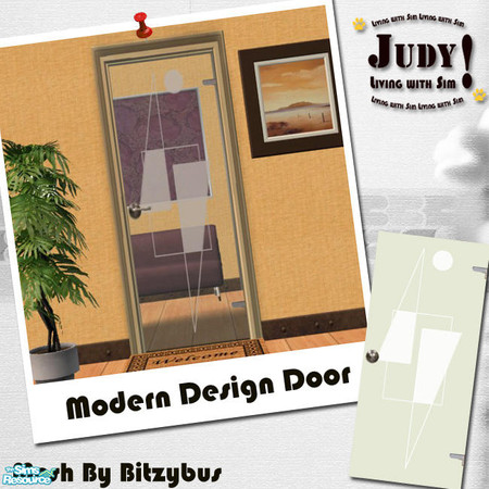 Sims 2 — Judy_BB Modern Design Door - RC08 by judyhugsnoopy — Recolor of BitzyBus "Sign Door" You must need to