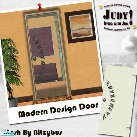 Sims 2 — Judy_BB Modern Design Door - RC07 by judyhugsnoopy — Recolor of BitzyBus "Sign Door" You must need to
