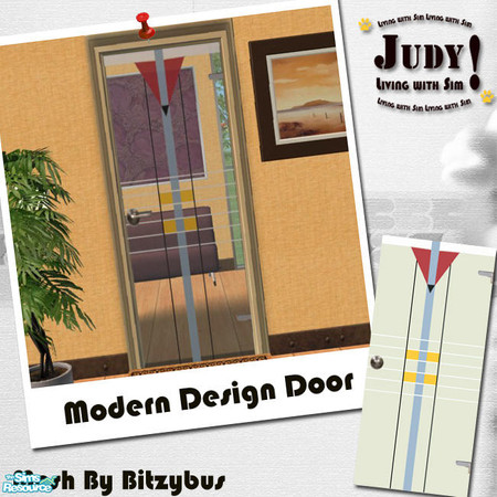 Sims 2 — Judy_BB Modern Design Door - RC05 by judyhugsnoopy — Recolor of BitzyBus "Sign Door" You must need to