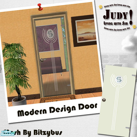 Sims 2 — Judy_BB Modern Design Door - RC04 by judyhugsnoopy — Recolor of BitzyBus "Sign Door" You must need to