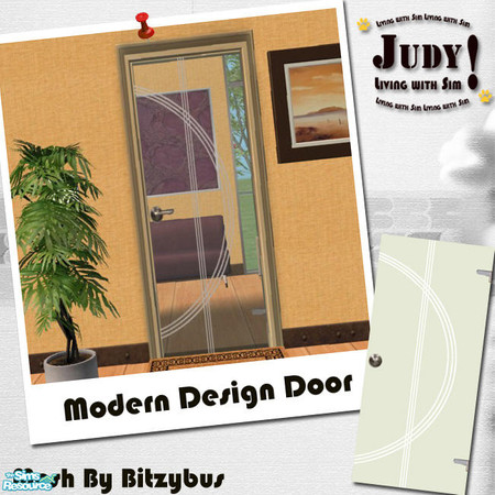 Sims 2 — Judy_BB Modern Design Door - RC02 by judyhugsnoopy — Recolor of BitzyBus "Sign Door" You must need to