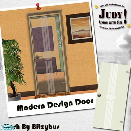 Sims 2 — Judy_BB Modern Design Door - RC01 by judyhugsnoopy — Recolor of BitzyBus "Sign Door" You must need to