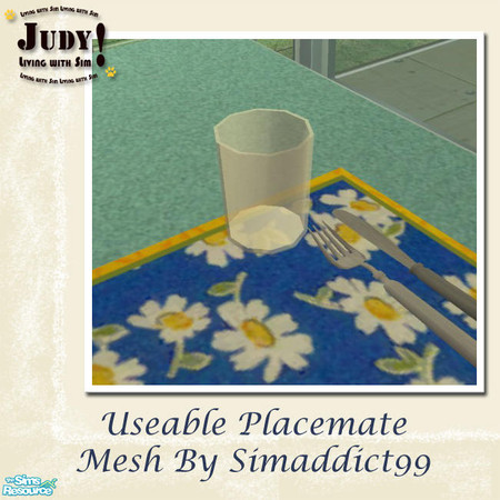 Sims 2 — Judy Useable Placemate - GlassWhite by judyhugsnoopy — Recolor of Simaddict99 "Useable placemate" You