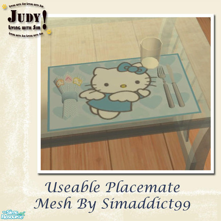 Sims 2 — Judy Useable Placemate - RC08 by judyhugsnoopy — Recolor of Simaddict99 "Useable placemate" You must
