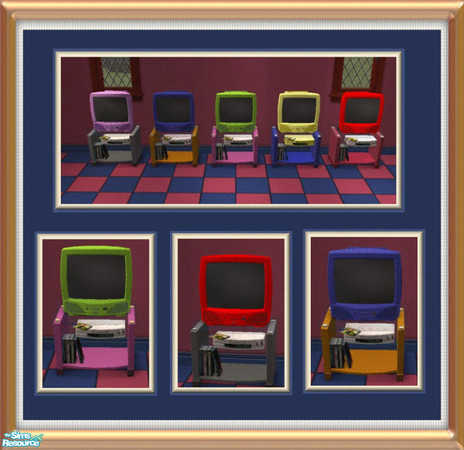 Sims 2 — Color Our World TV's and Stands by TSR Archive — A set of the cheap TV's in different colors, both sets and