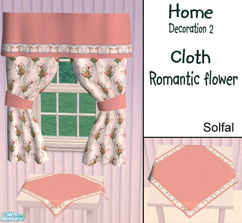 Sims 2 — Home Decoration Cloth Romantic Flower by solfal — New recolours for my cloth that can be placed on 1 tile