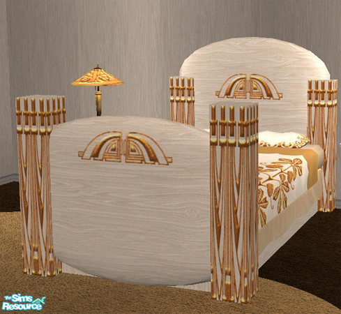 Sims 2 — Deco Decadence Gold - Bed by Cloisonne — 