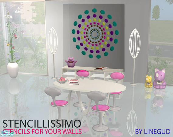 Sims 2 — Stencilissimo Wall Stencils by linegud — Stencils for your simmies walls. Stamp your favorite images on your