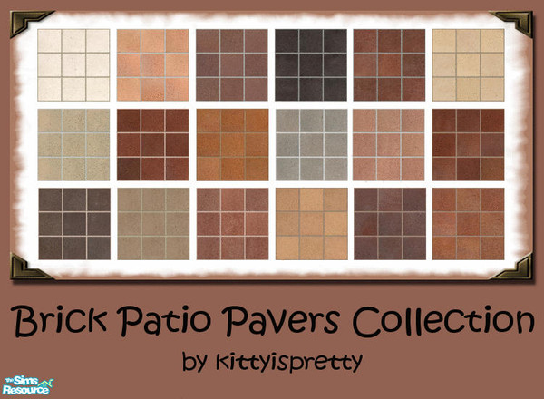 Sims 2 — Brick Patio Pavers Collection by kittyispretty69 — This is a set of 18 simple yet beautiful brick patio pavers.