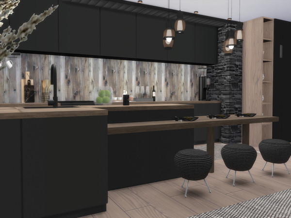 Sims 4 — Denia Kitchen by Suzz86 — Denia a fully furnished and decorated kitchen. Size: 7x9 Value: $ 12,600 Short Walls