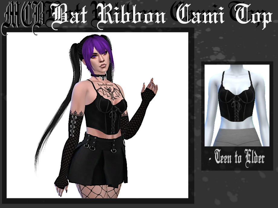The Sims Resource - Bat Ribbon Cami Top