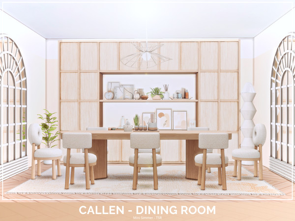 Sims 4 — Callen Dining room - TSR Only CC by Mini_Simmer — Room type: Dining room Size: 5x5 Price: $6,574 Wall Height: