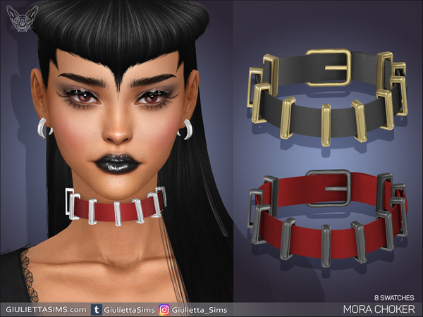 Sims 4 — Mora Choker by feyona — Mora Choker comes in 4 colors of metal: yellow gold, white gold, rose gold and black