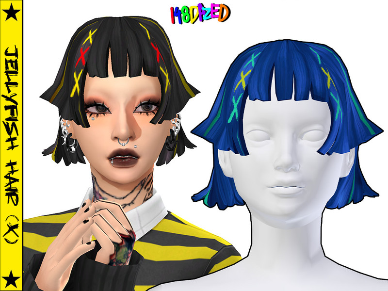 Sims 4 JELLYFISH HAIR (X) by 148DAZED
