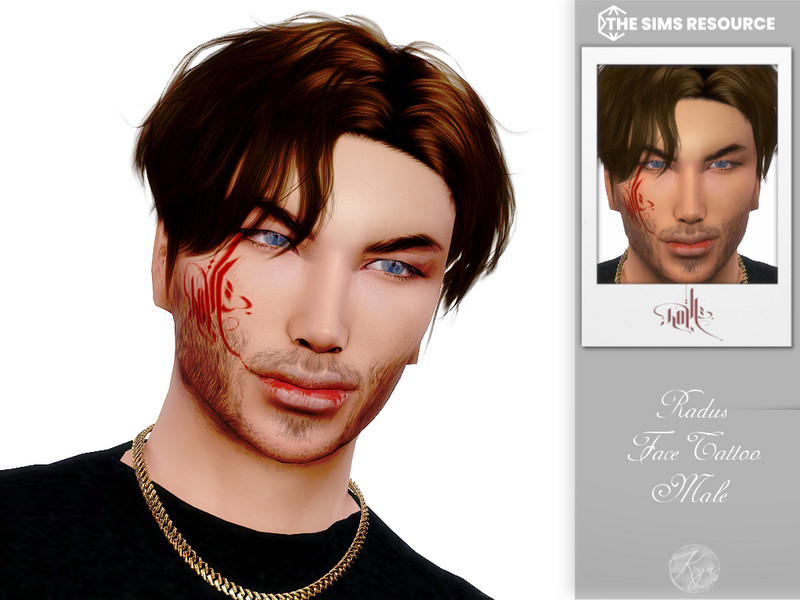 Sims 4 Radus Face Tattoo M by KyoukoAya